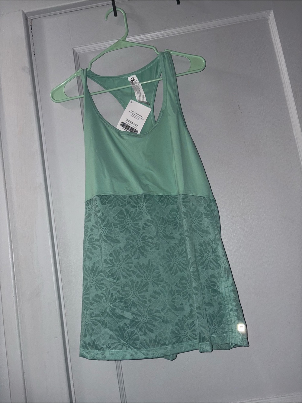 Fabletics Mint Green Lace-Trim Racerback Tank